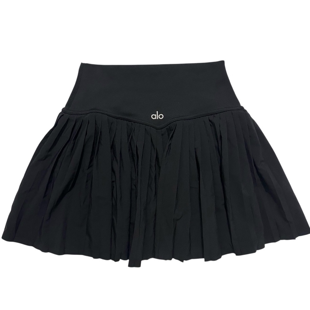 Alo Yoga Grand Slam Tennis Skirt - Black XXS - Picture 2 of 6